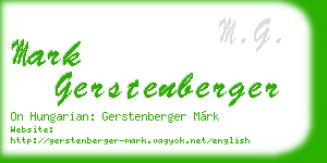 mark gerstenberger business card
